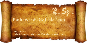 Modrovich Szilárda névjegykártya